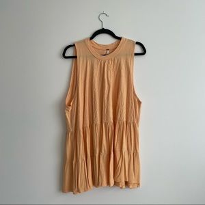 Free People Yellow Long Flowy Tank Large